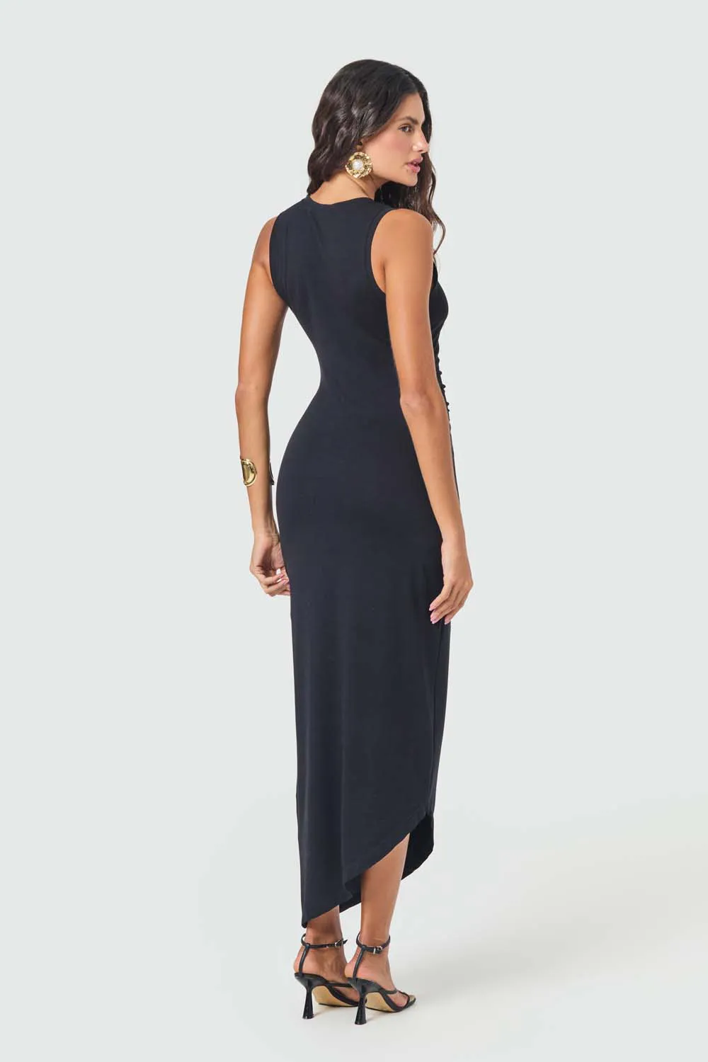 Vestido longo regata em malha crepe - Imagem 3
